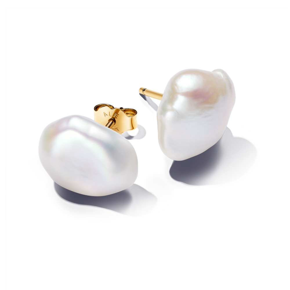 PANDORA ESSENCE Baroque Treated Freshwater Cultured Pearl Stud Earrings