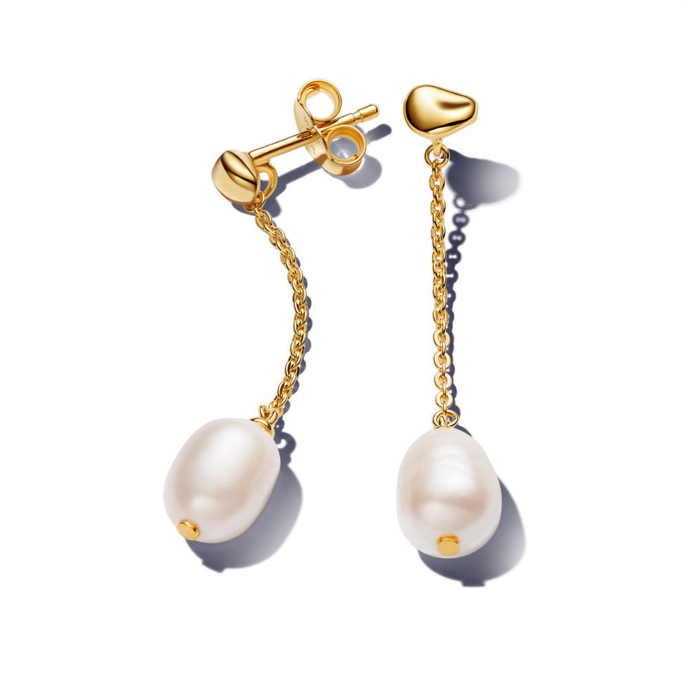 Treated Freshwater Cultured Pearl Drop Earrings