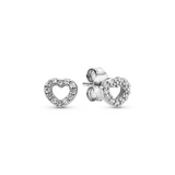 Silver stud earring with cubic zirconia