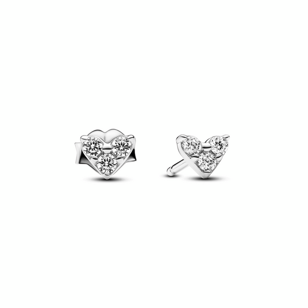 Pandora Sparkling Elevated Heart Stud Earrings - Rose Gold