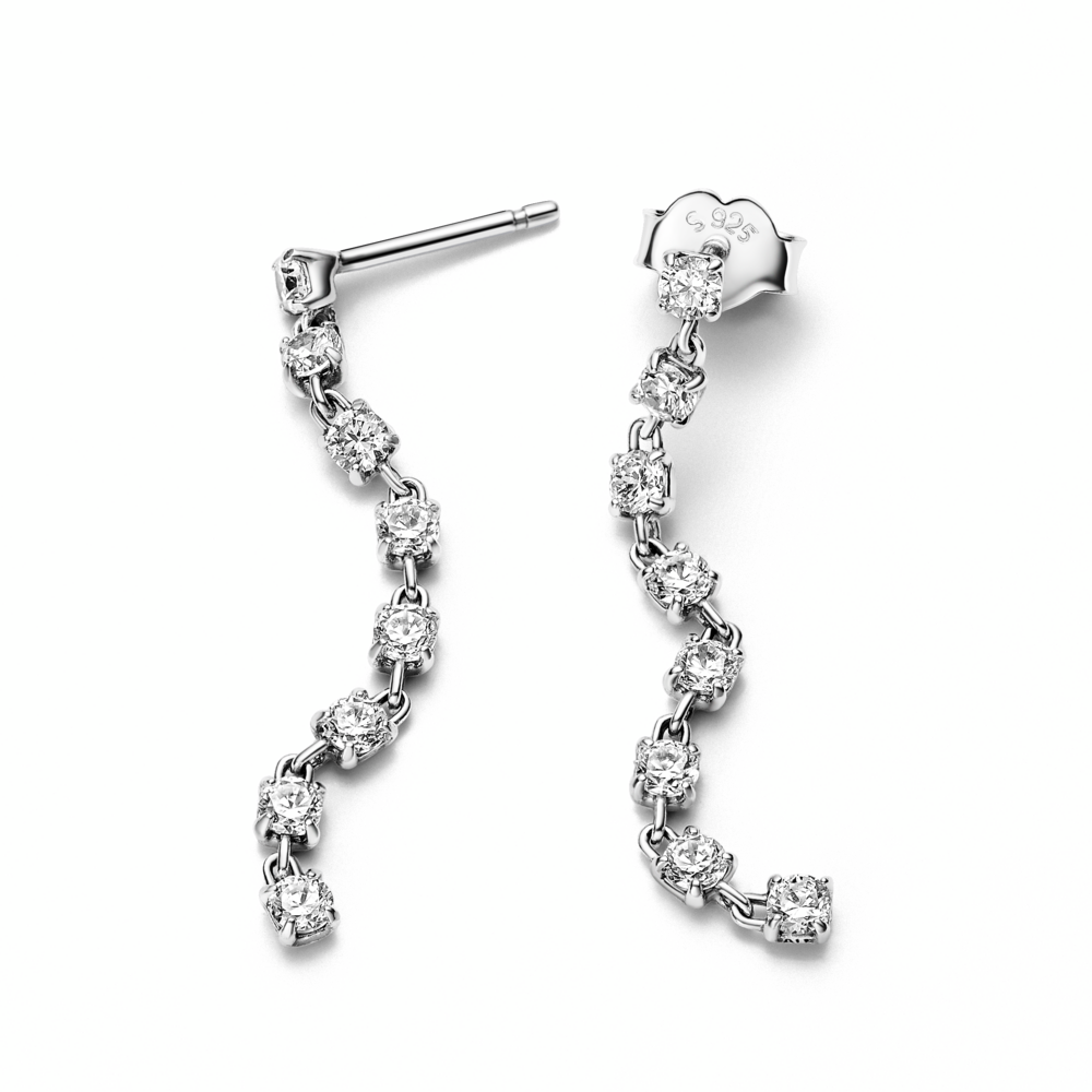 Hoop Earrings Pandora Crawler Earrings Sparkling Eight Stones