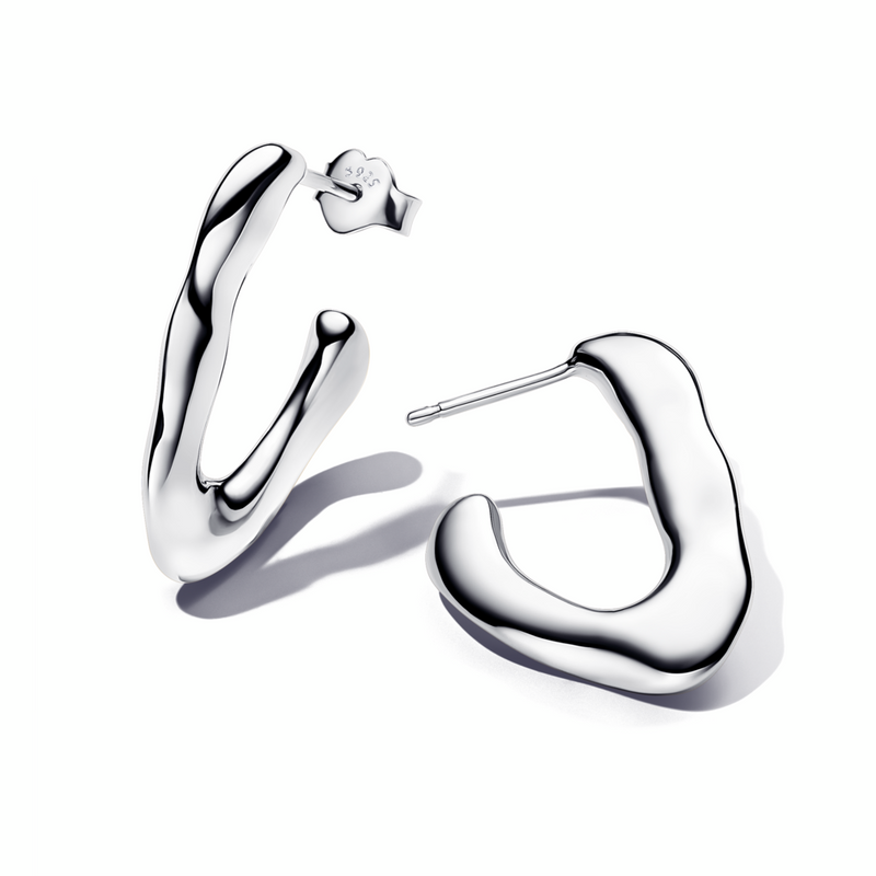 Organically V-shaped Open Hoop Earrings