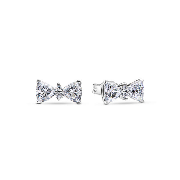 Sparkling Bow Stud Earrings