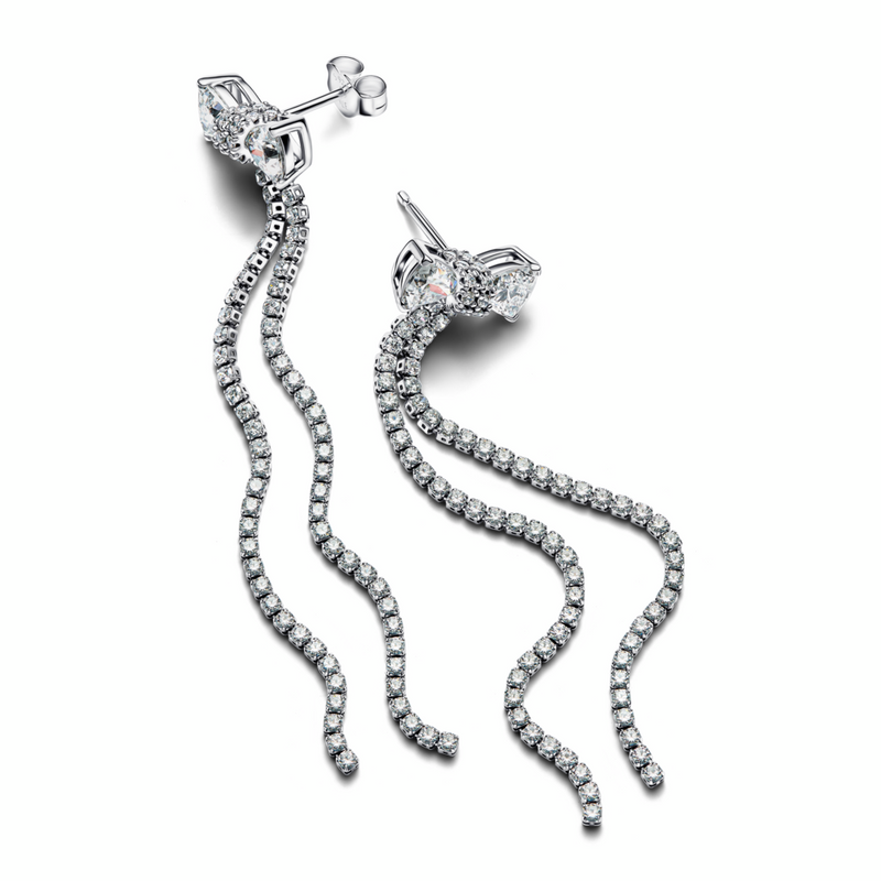 Pavé Bow Drop Earrings