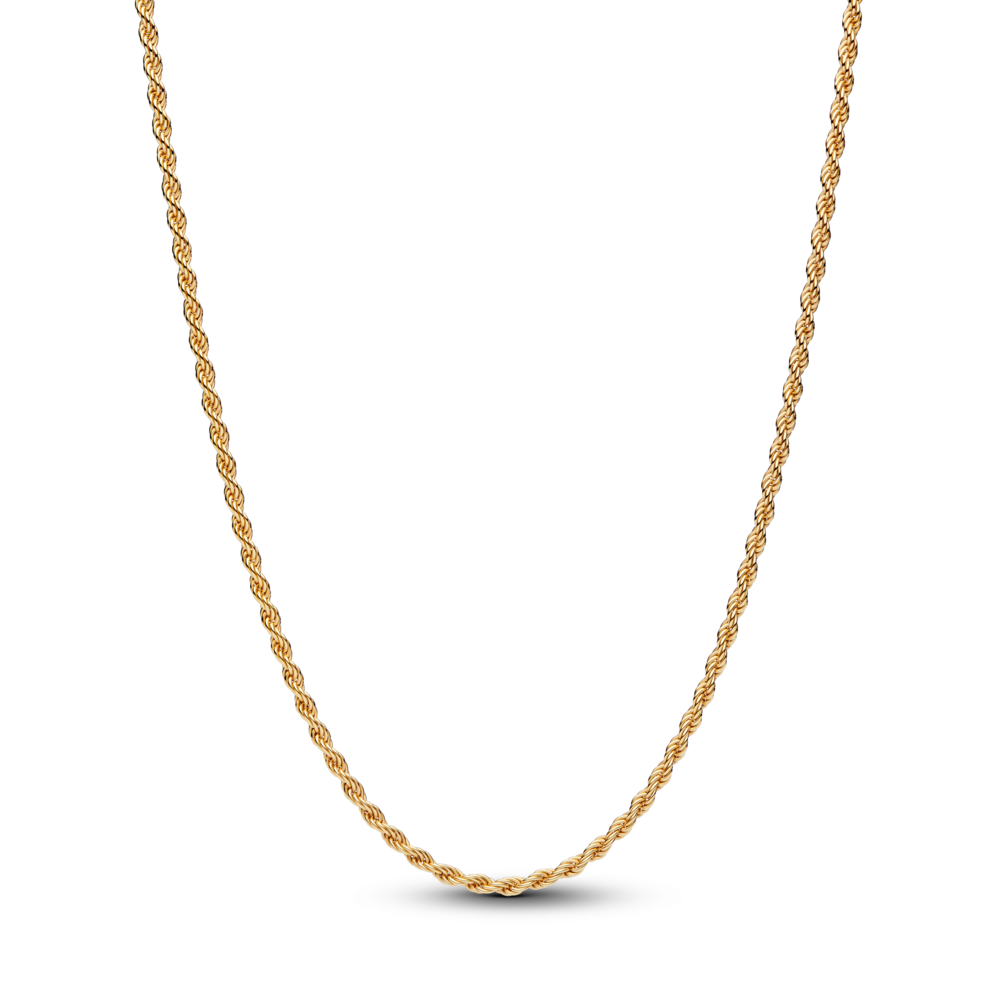 14k gold-plated rope chain necklace with sliding clasp