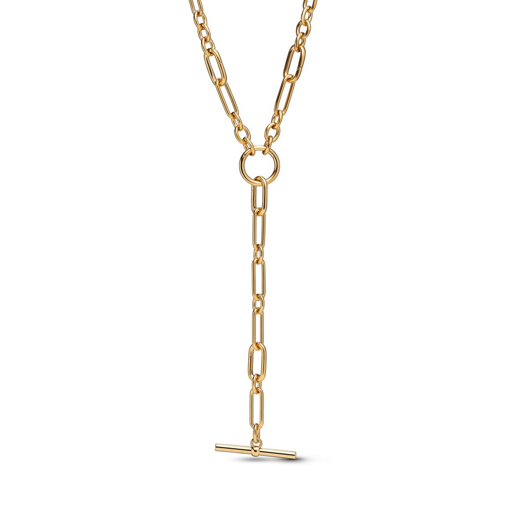 14k gold-plated link Y- necklace