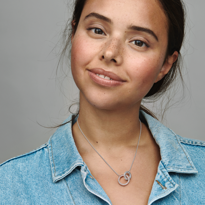 Pandora Signature Two tone Intertwined Circles Necklace Pandora