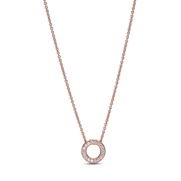 Pandora Logo Pavé Circle Collier Necklace