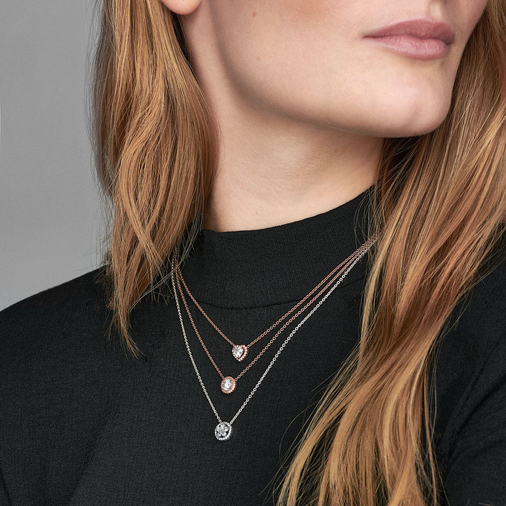 Sparkling Heart Collier Necklace