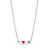 Arrow & Murano Glass Heart Necklace