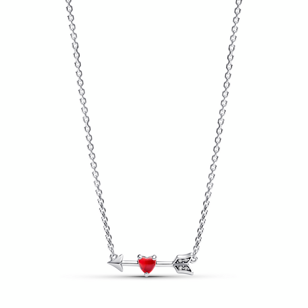 Arrow & Murano Glass Heart Necklace