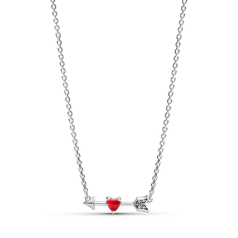 Arrow & Murano Glass Heart Necklace