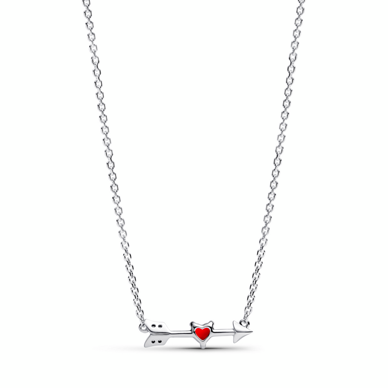 Arrow & Murano Glass Heart Necklace