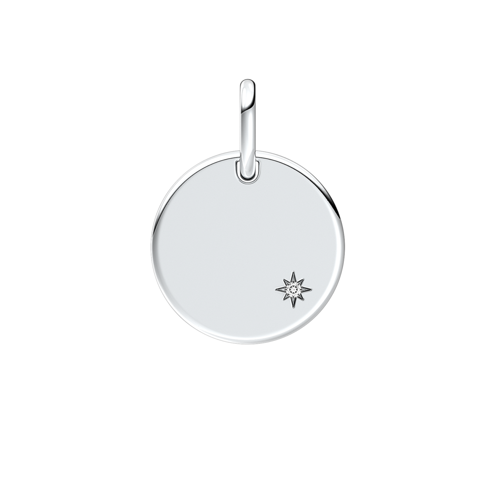 Engravable Lab-Grown Diamond Tag Pendant
0.012 ct TW, Sterling silver
