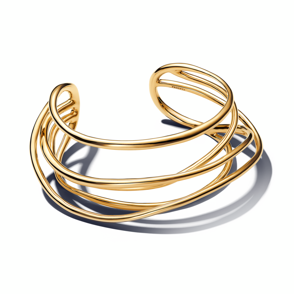 14k gold-plated open bangle