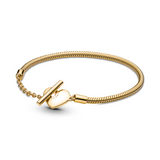 Pandora Moments Heart T-Bar Snake Chain Bracelet