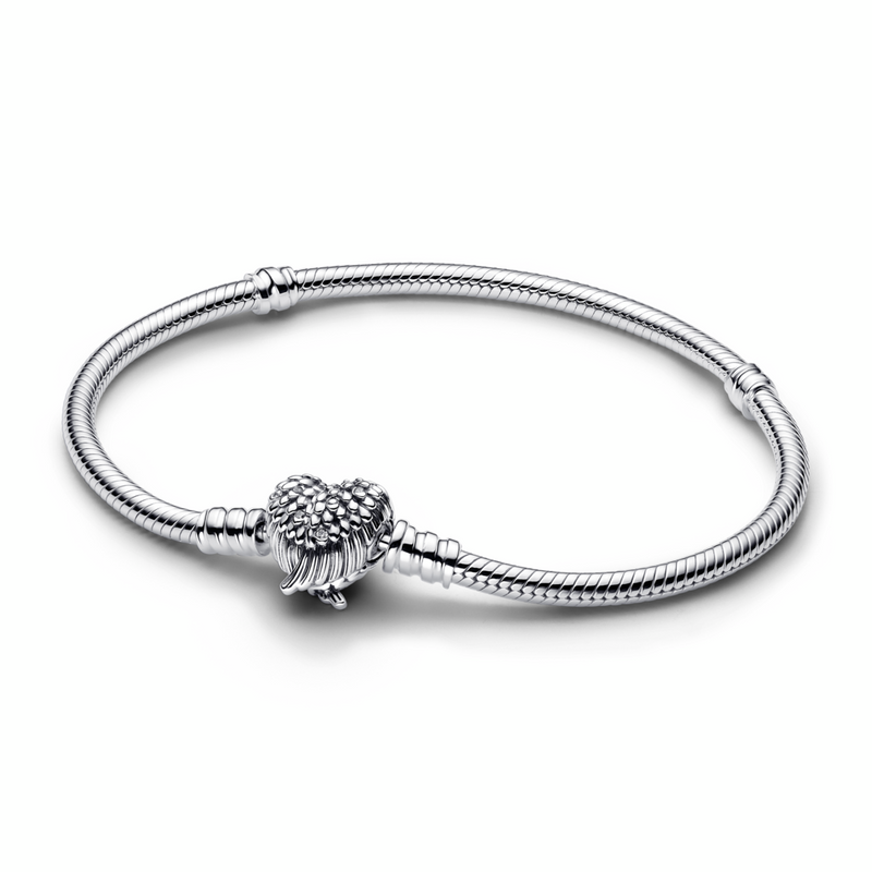 Heart Wings Clasp Snake Chain Bracelet