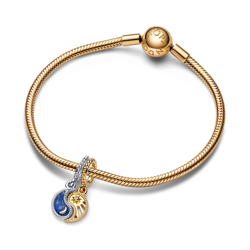 新品同様【定価1.2万】Pandora Two-tone Key & Moon Pandora Two-tone Key & Moon Dangle Charm - Pandora Charms