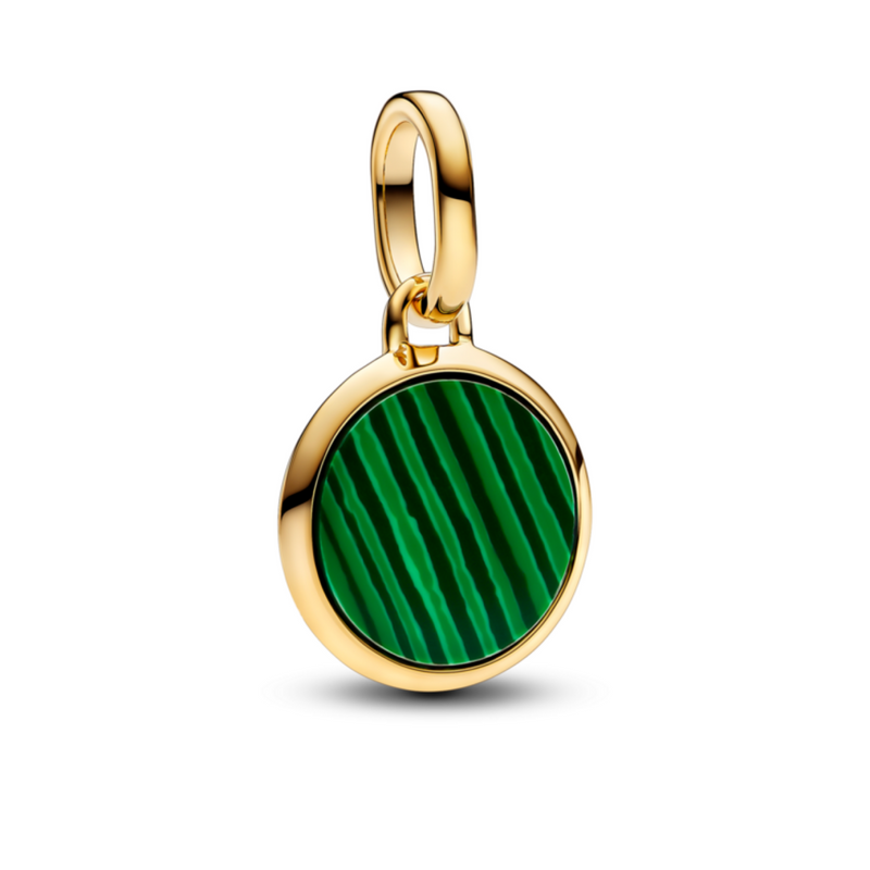 Green Engravable Mini Medallion Charm