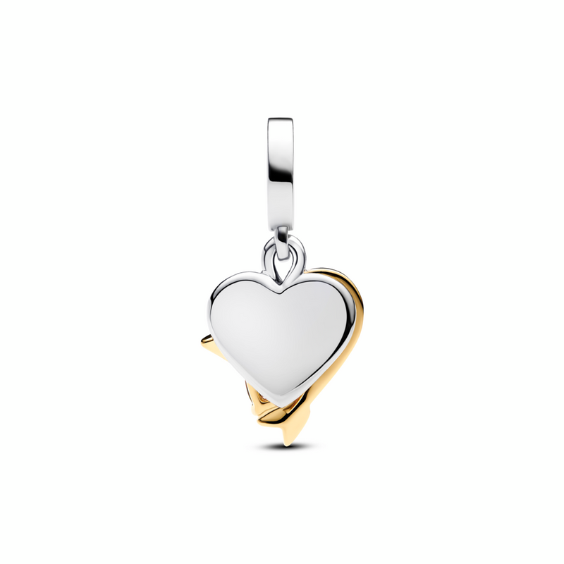 Engravable Heart & Arrow Double Dangle Charm