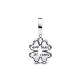 Spinnable Four Leaf Clover Lab-Grown Diamond Dangle Charm