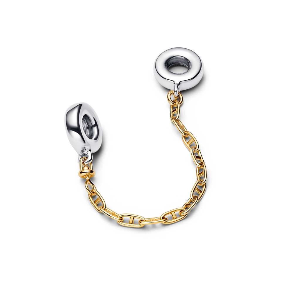 Sterling silver and 14k gold-plated safety chain
