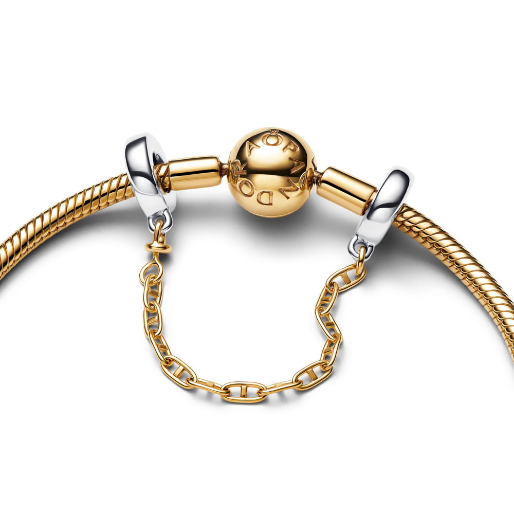 Sterling silver and 14k gold-plated safety chain