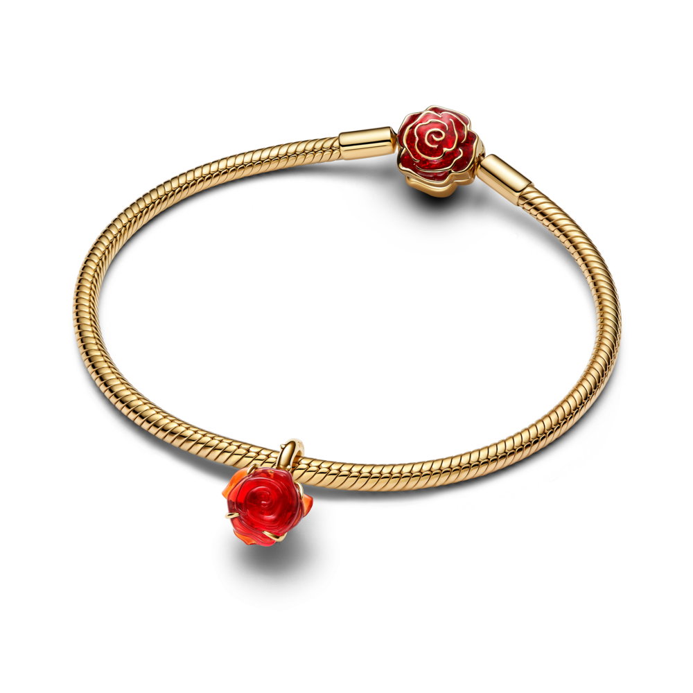 Disney Beauty and The Beast rose 14k gold-plated