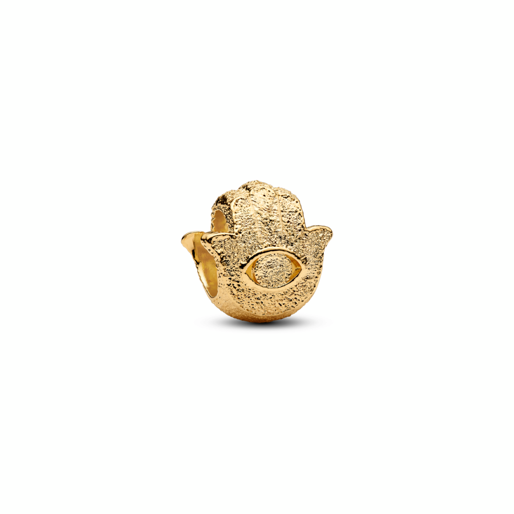 Textured Hamsa Hand Mini Charm
14k gold plating