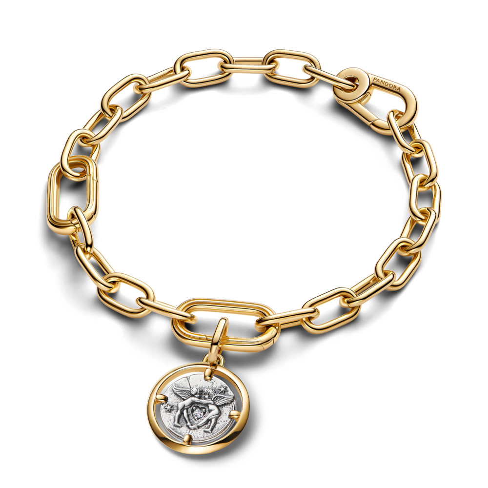 Cupids Medallion Charm
Sterling silver, 14k gold plating