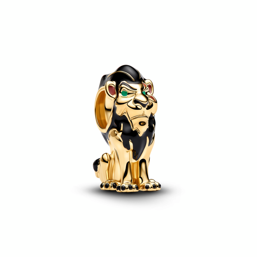 Disney Scar 14k gold-plated charm with black, green and brown enamel