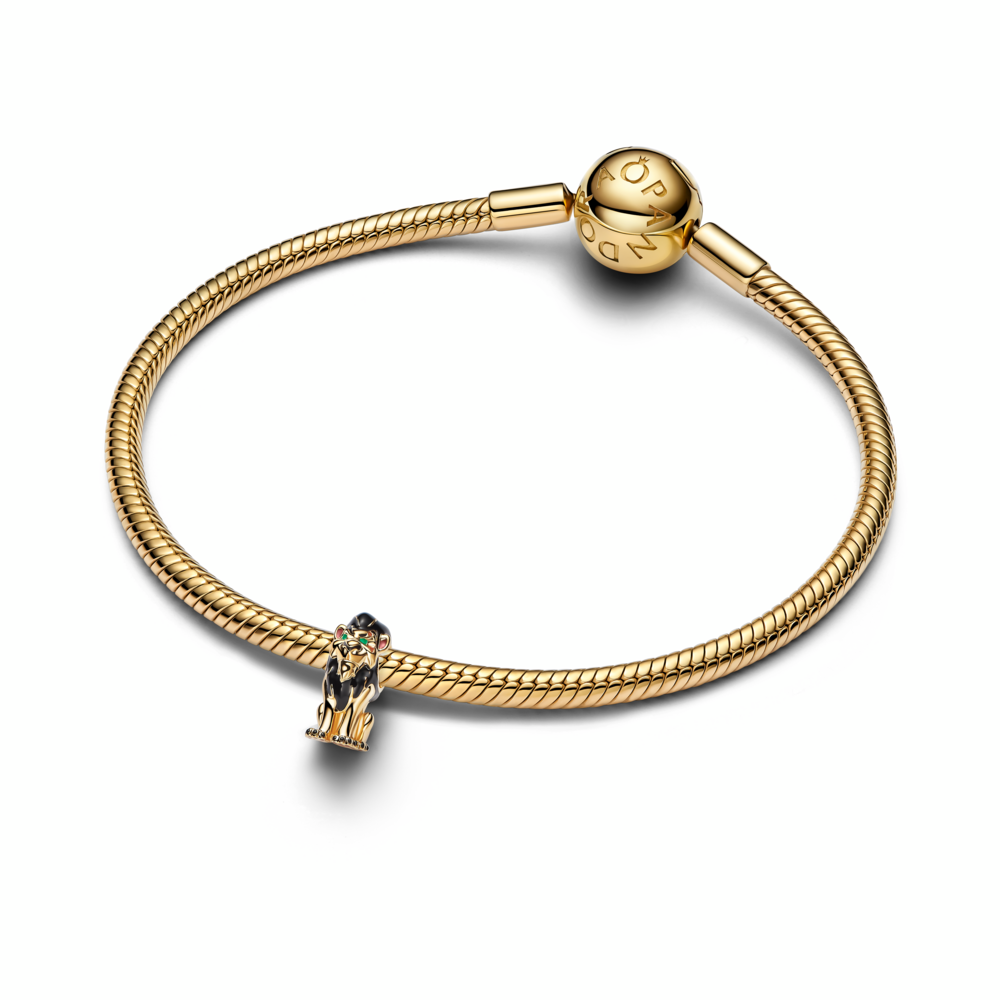 Disney Scar 14k gold-plated charm with black, green and brown enamel