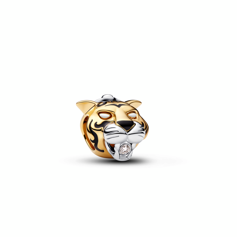 Disney Princess Jasmin sterling silver and 14k gold-plated charm with 0.012ct TW G-I VS+round brill v good cut lab-grown diam