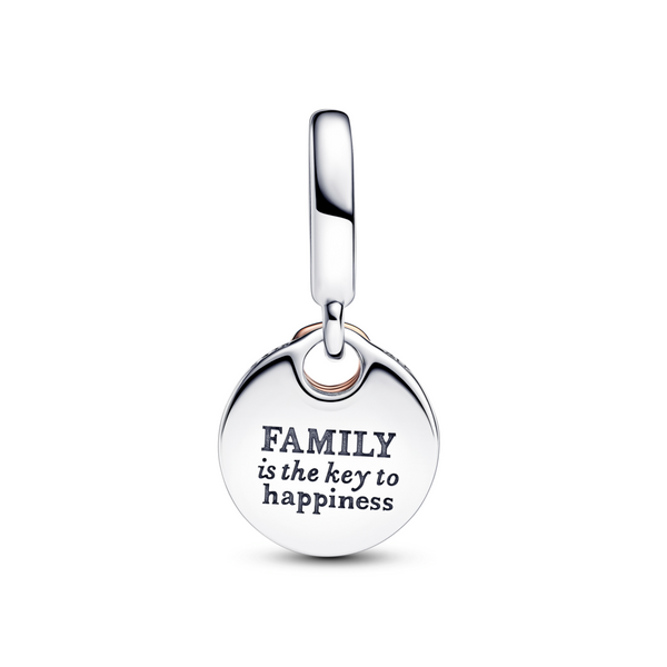 Two-tone Key to Happiness Double Dangle Charm
