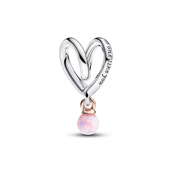 Mum Two-tone Wrapped Heart Charm