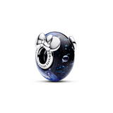 Disney Mickey Mouse & Minnie Mouse Blue Murano Glass Charm