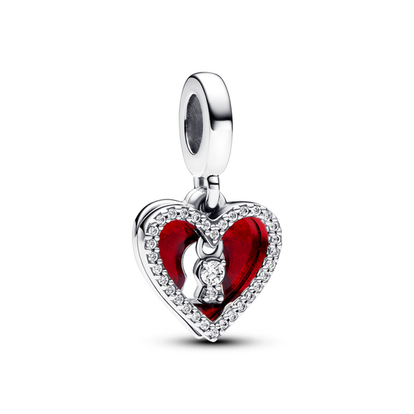20 Heart Connector Charm Double Heart Charm Valentine Charms