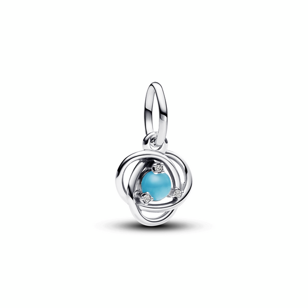 December Birthstone Blue Eternity Circle Dangle Charm