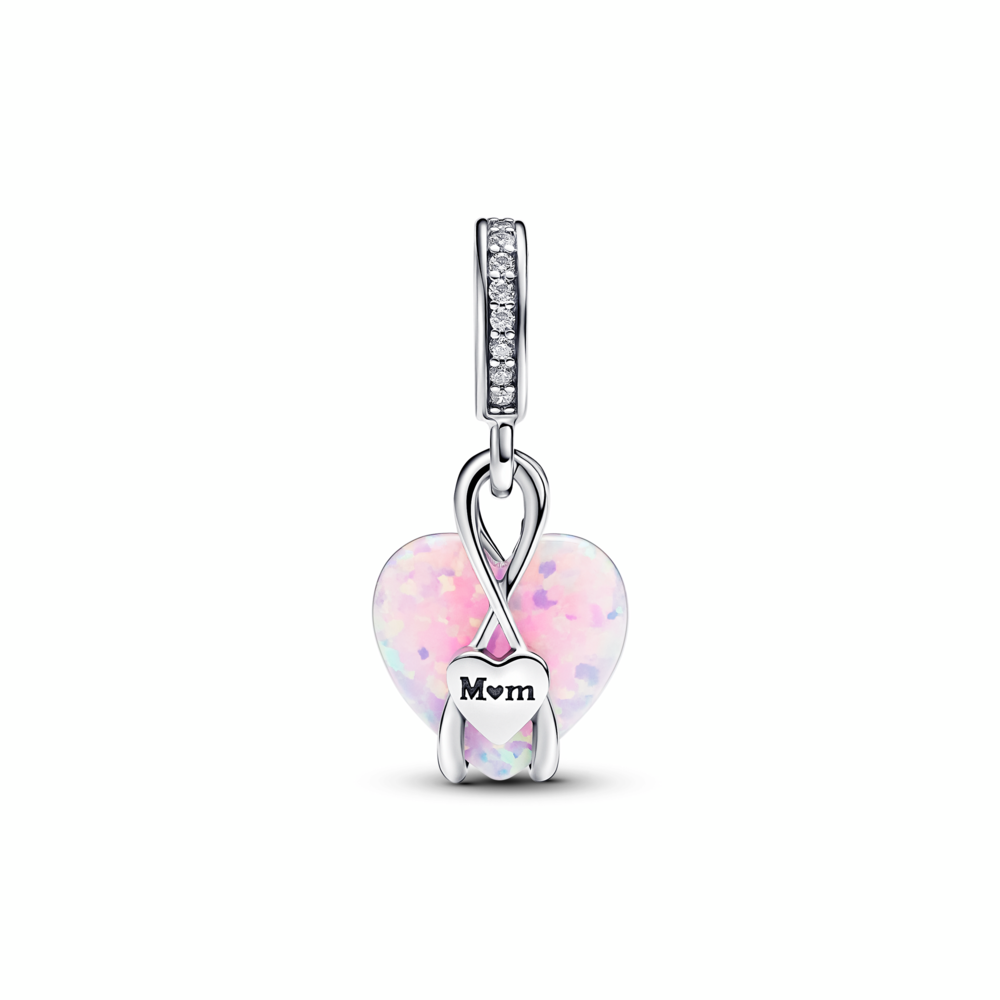 Mum Opalescent Heart Dangle Charm