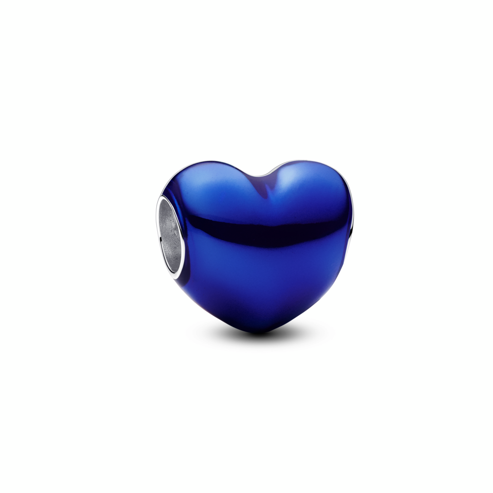 Metallic blue Heart Charm