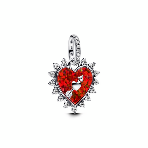 Spinnable Arrow Heart Dangle Charm