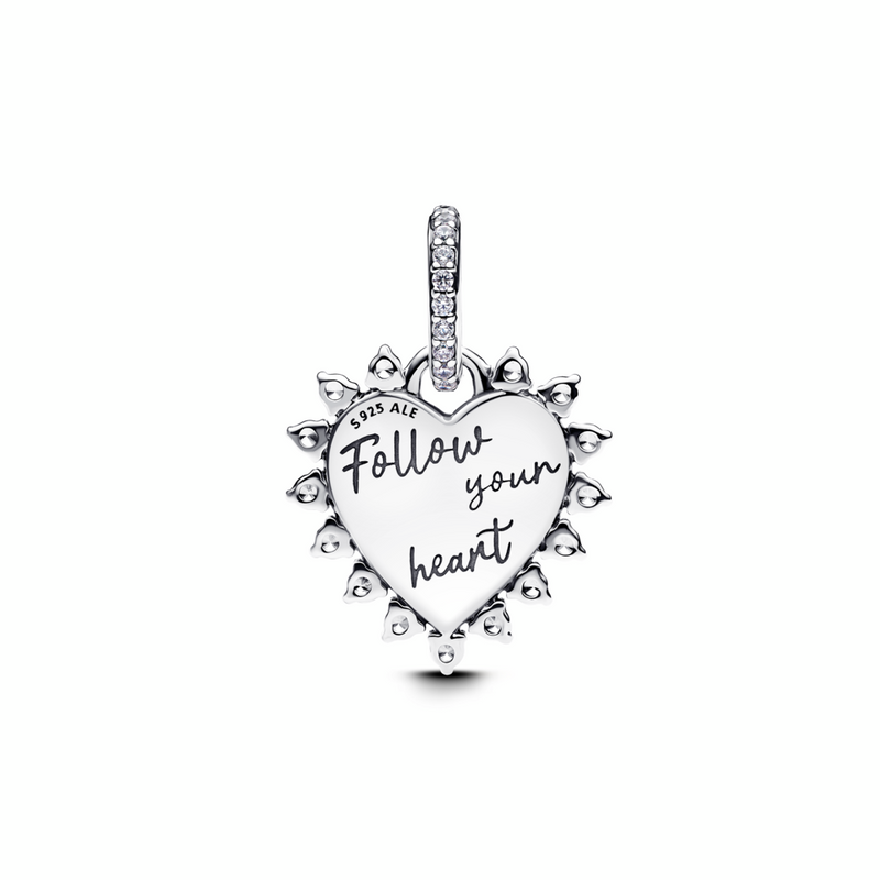 Spinnable Arrow Heart Dangle Charm