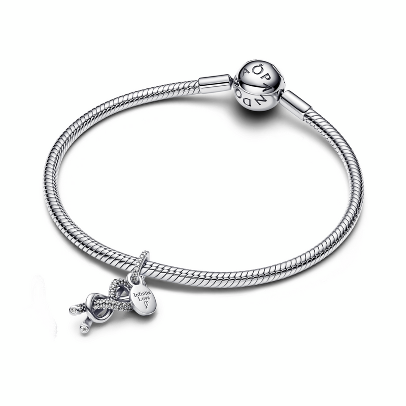 Pavé Infinity Knot Dangle Charm