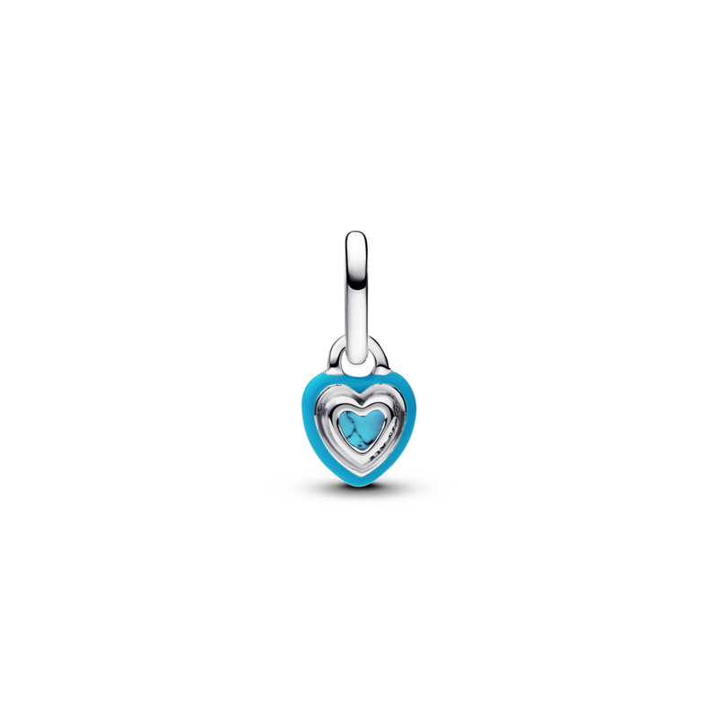 Turquoise-coloured Heart Mini Dangle Charm