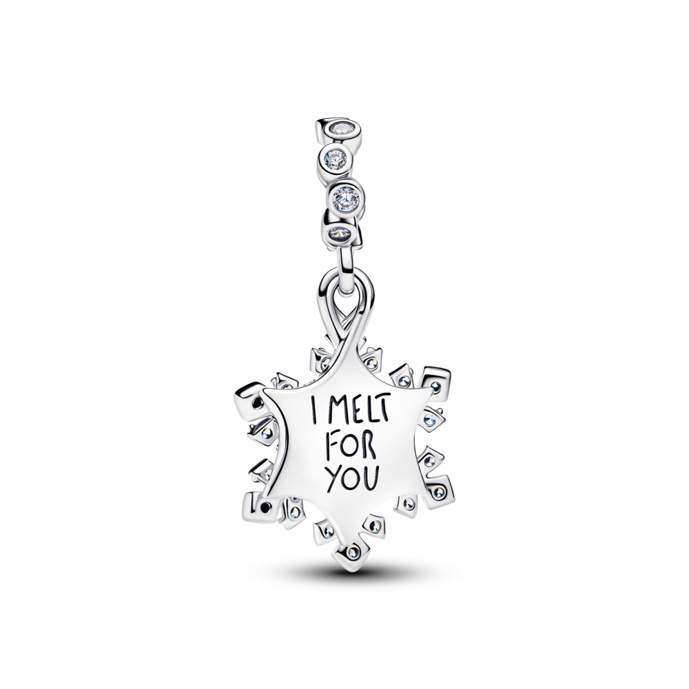 Snowflake and star sterling silver double dangle with clear cubic zirconia and aurora lab-grown opal resin