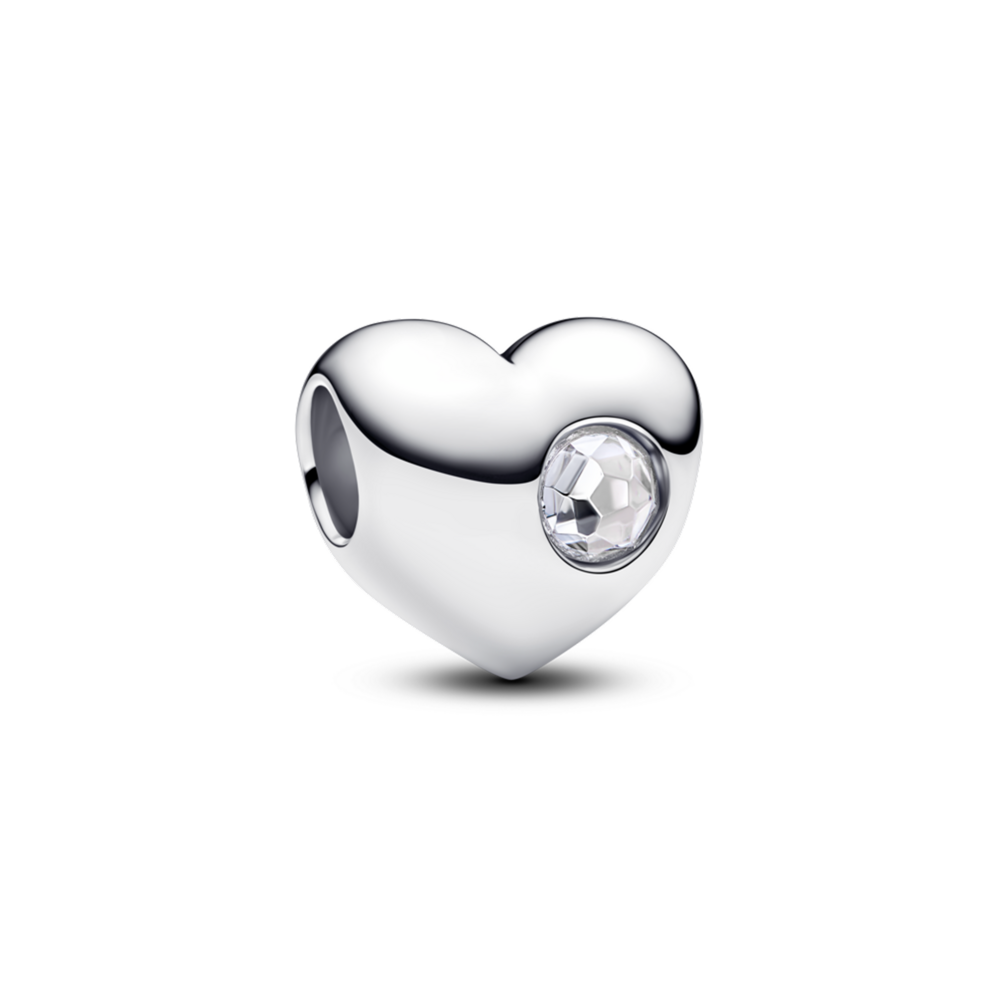 Engravable April Birthstone Heart Charm
Sterling silver