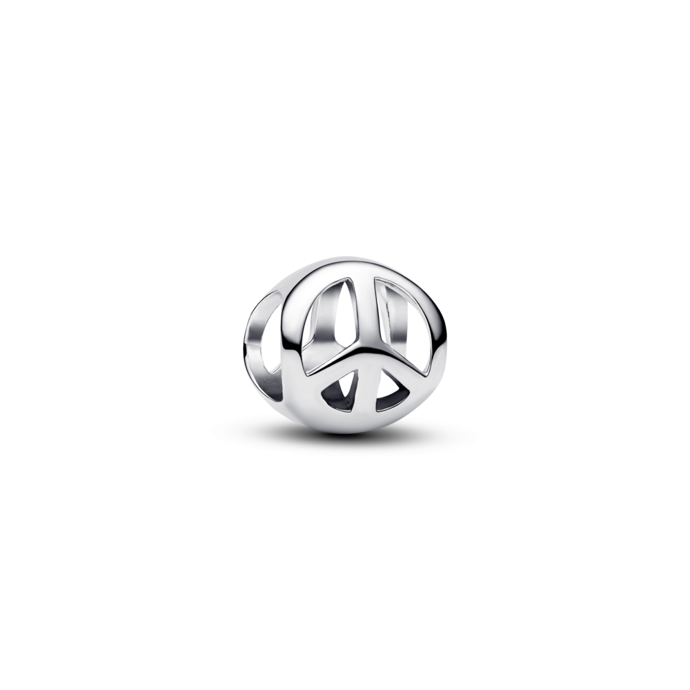 Peace symbol sterling silver mini charm
