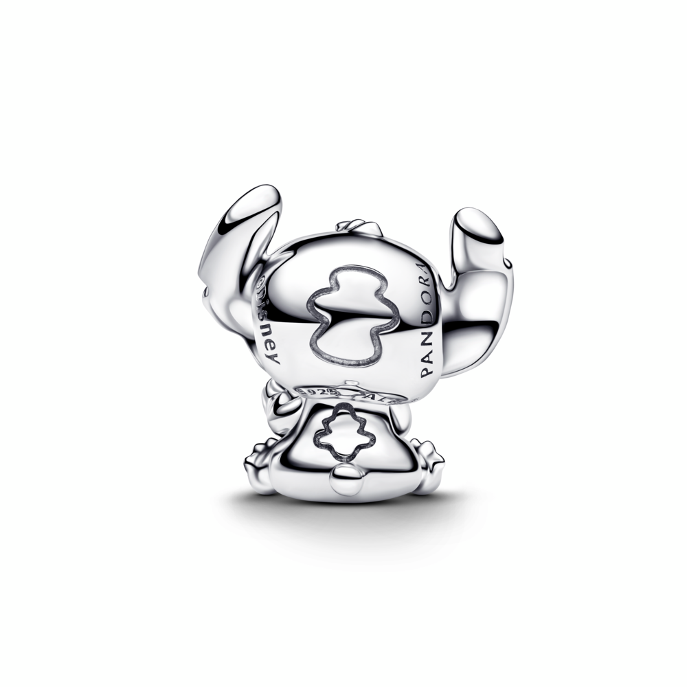 Disney Stitch sterling silver charm with princess blue crystal and black enamel