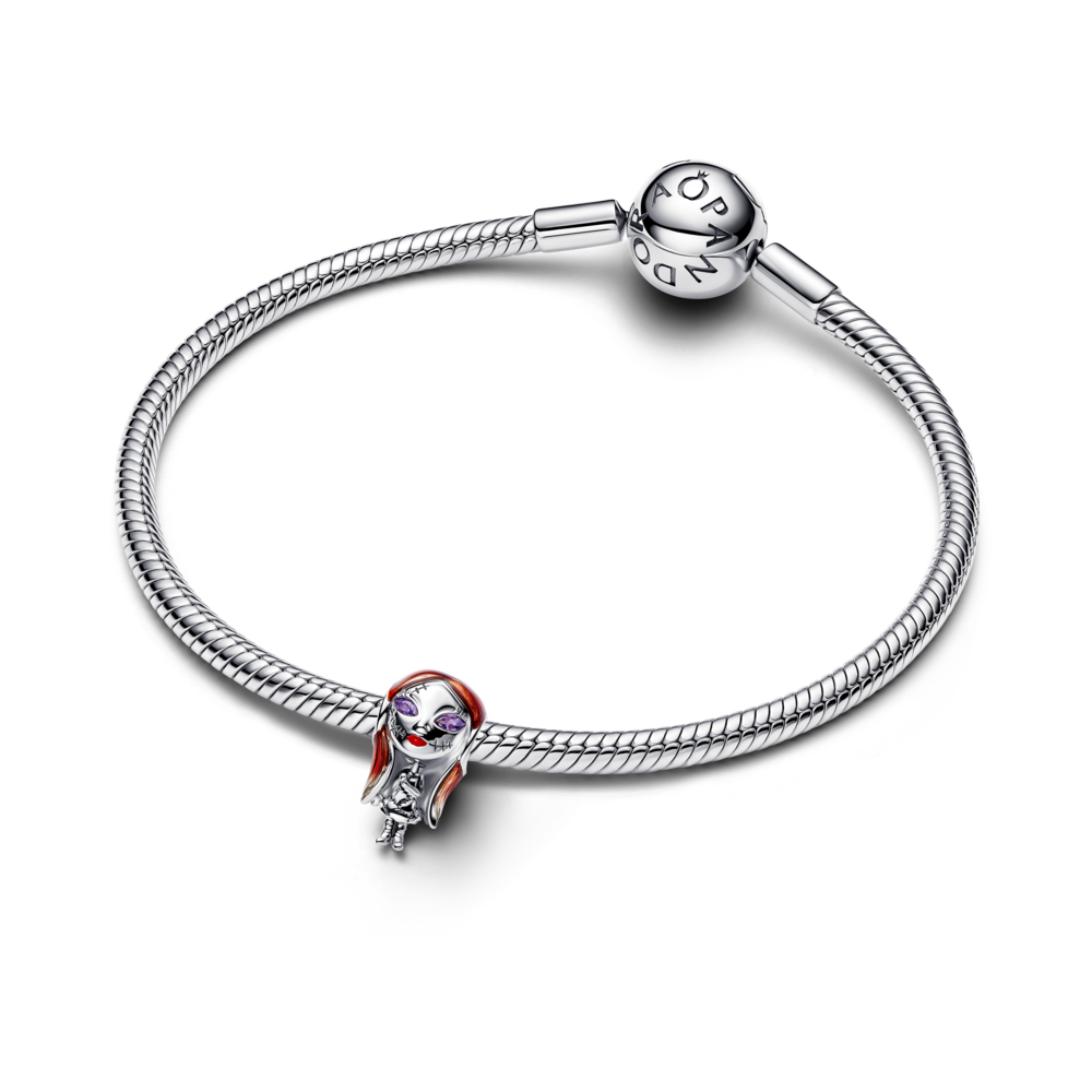 Disney Sally sterling silver charm with sweet grape purple crystal and enamel