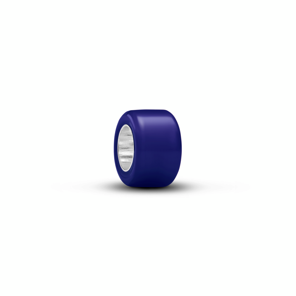 Sterling silver mini charm with blue Murano glass